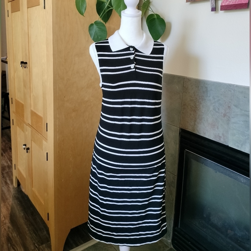NWOT Vintage California Concepts Black and White Striped Dress
